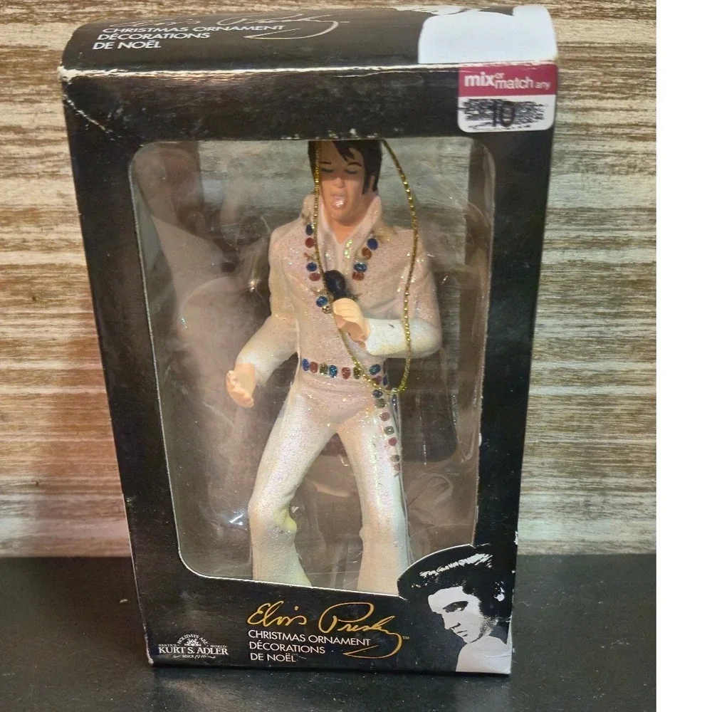 Kurt S Adler Elvis Presley Christmas Ornaments Lot of 4 Jumpsuit Resin Figurines